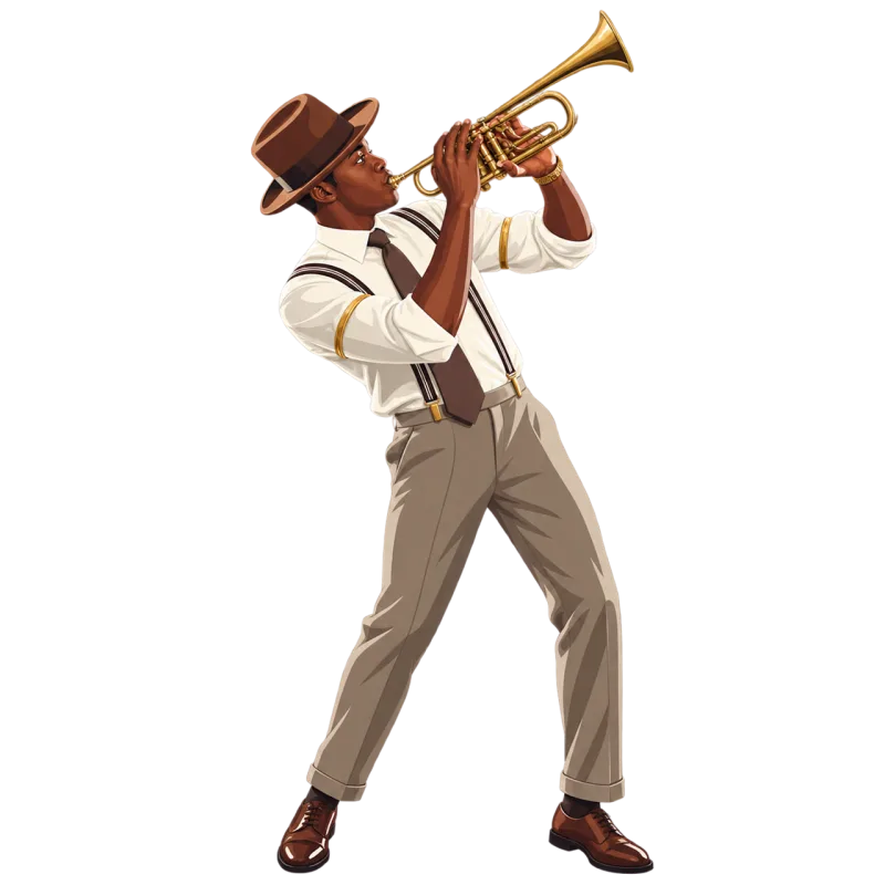 Trumpet Jazz Musician Stickdatei – Musik
