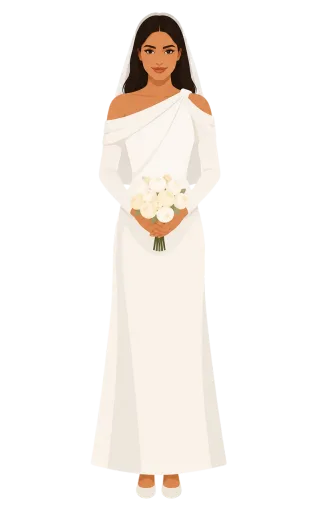 Bride Wedding dress Bouquet Stickdatei