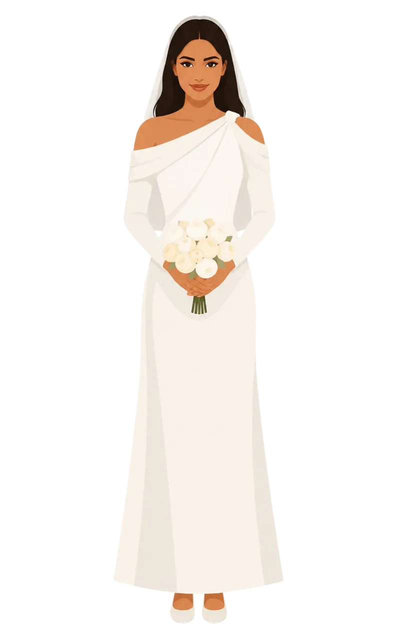 Bride Wedding dress Bouquet Stickdatei – Blumen