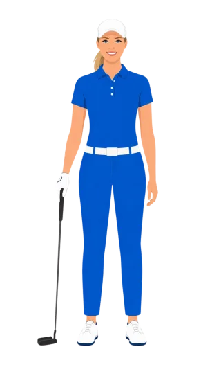 Female golfer Golf club Sportswear Stickdatei