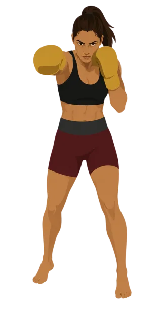 Boxer Woman Yellow gloves Stickdatei