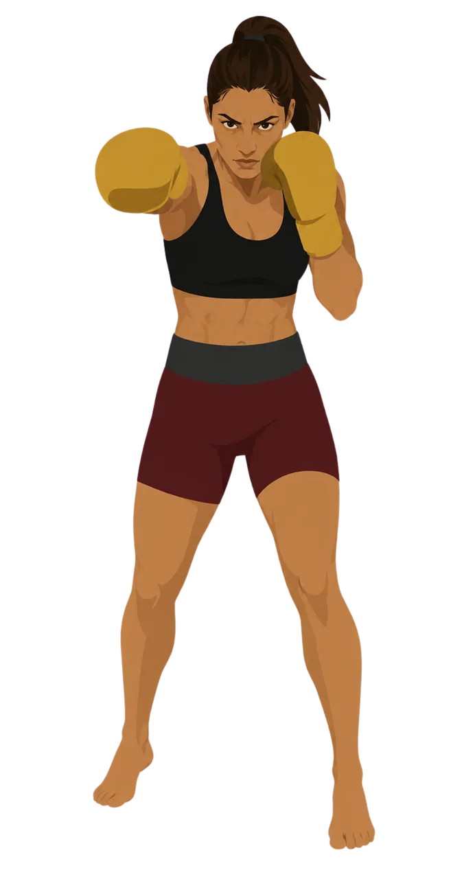 Boxer Woman Yellow gloves Stickdatei – Sport