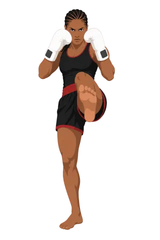 Female kickboxer Martial arts Boxing gloves Stickdatei
