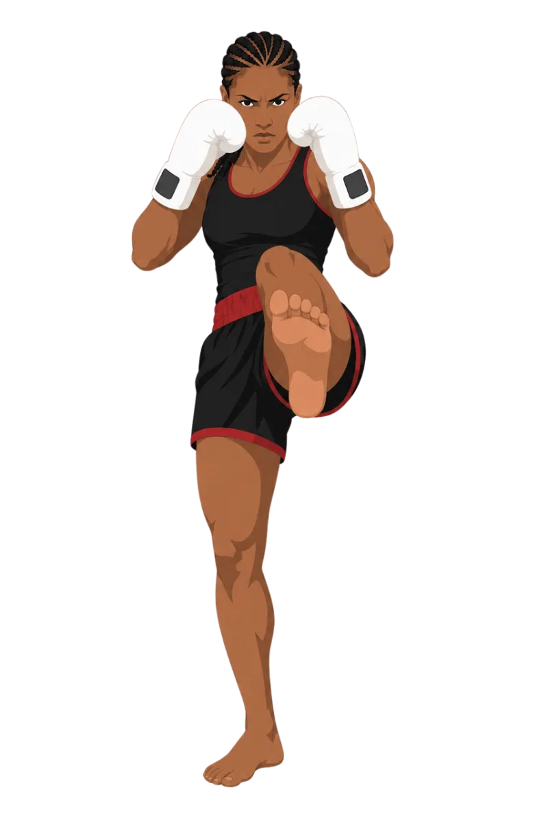 Female kickboxer Martial arts Boxing gloves Stickdatei – Sport