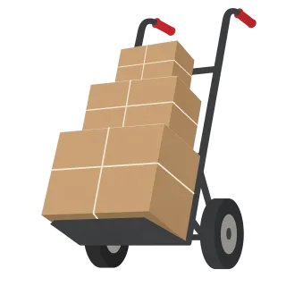 Hand truck Cardboard boxes Stacked boxes Stickdatei
