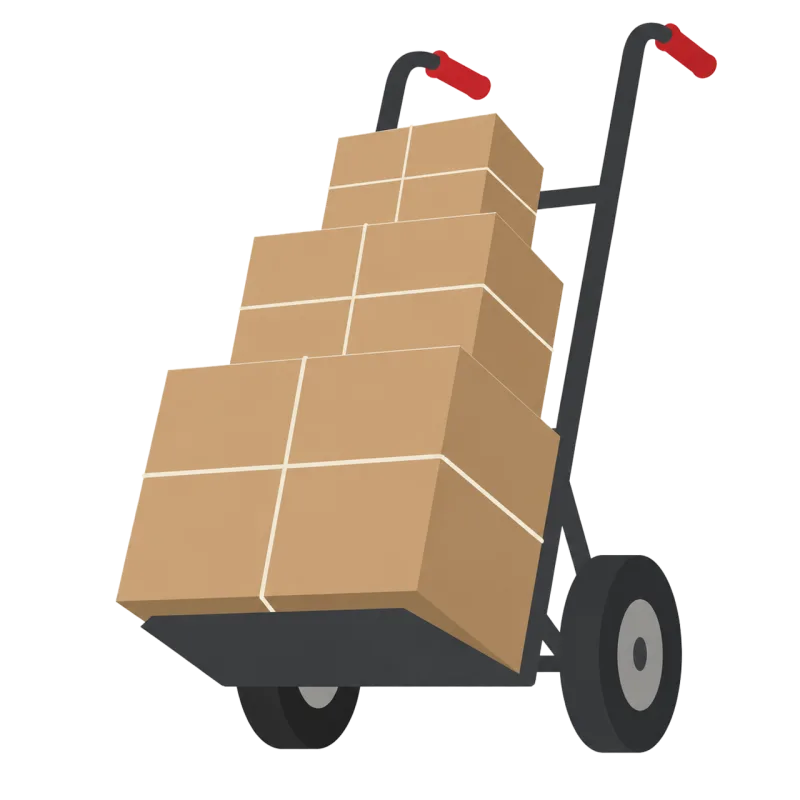 Hand truck Cardboard boxes Stacked boxes Stickdatei – Fahrzeuge