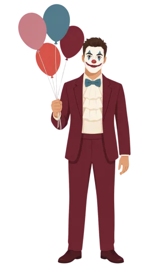 Clown Colorful balloons Theatrical makeup Stickdatei