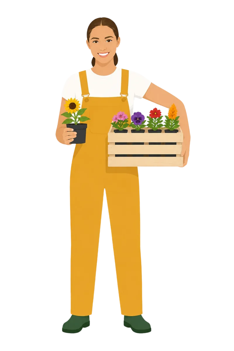 Gardener Sunflower Flowerpot Stickdatei – Blumen
