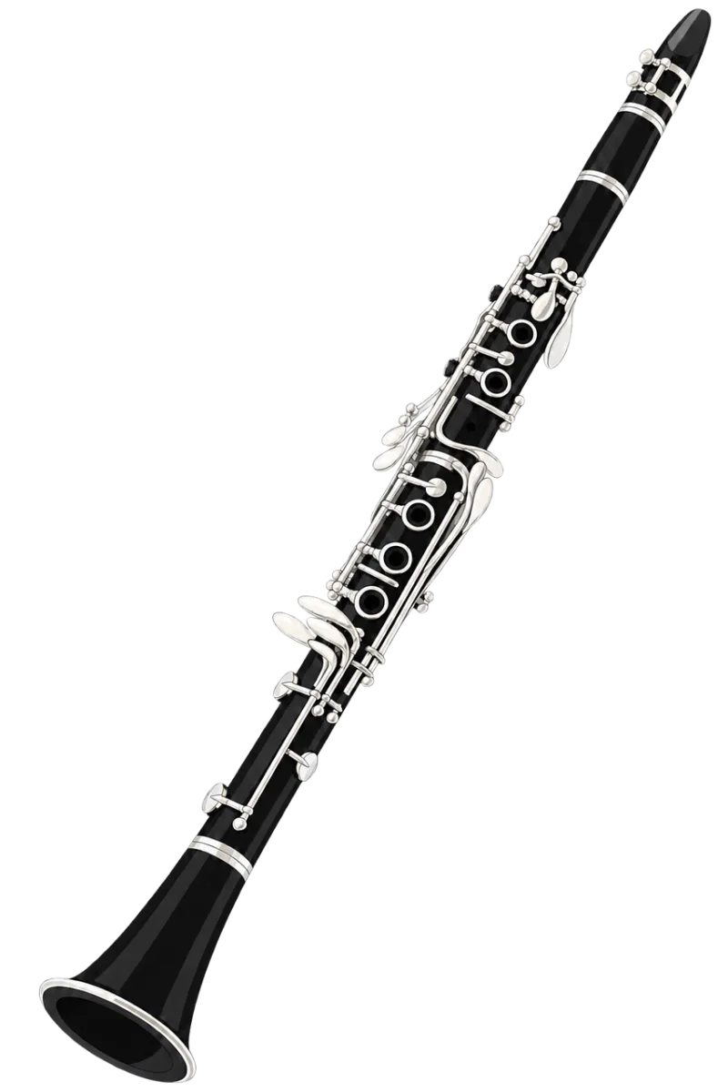 Clarinet Black Silver keys Stickdatei – Musik