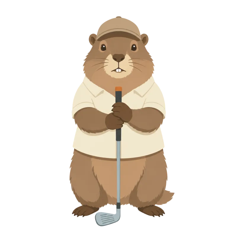 Groundhog Golfer Golf club Stickdatei – Sport