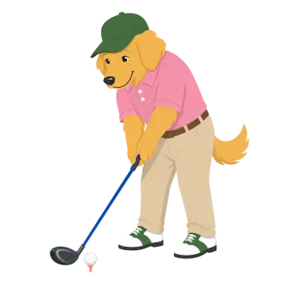 Golden retriever Golfing dog Golfer Stickdatei