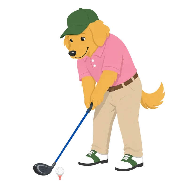 Golden retriever Golfing dog Golfer Stickdatei – Sport