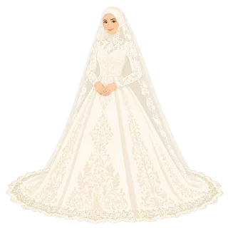 Muslim bride Wedding dress Islamic wedding Stickdatei – Herzen & Liebe