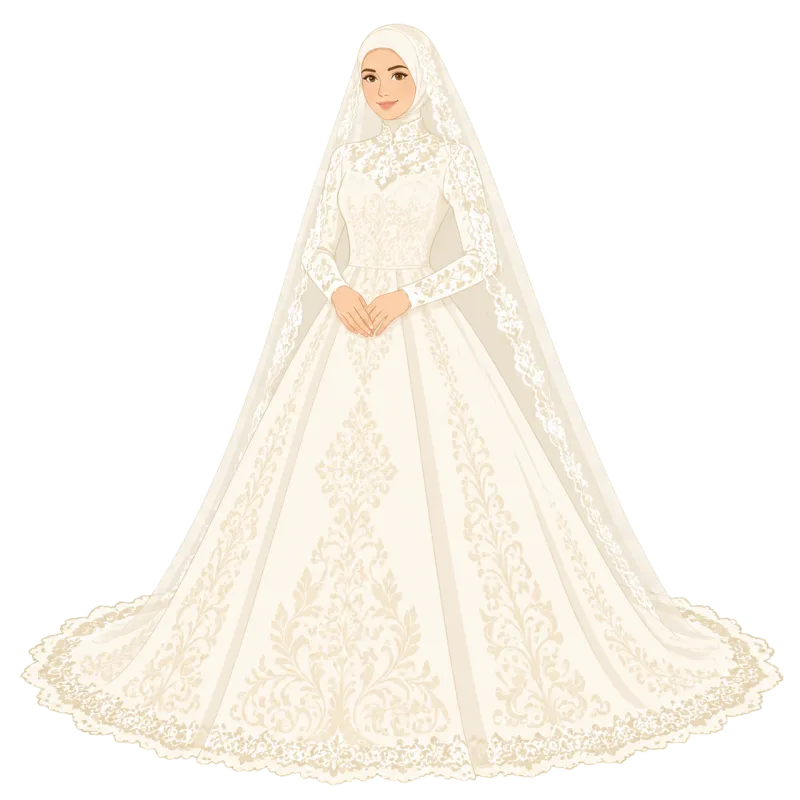 Muslim bride Wedding dress Islamic wedding Stickdatei – Herzen & Liebe