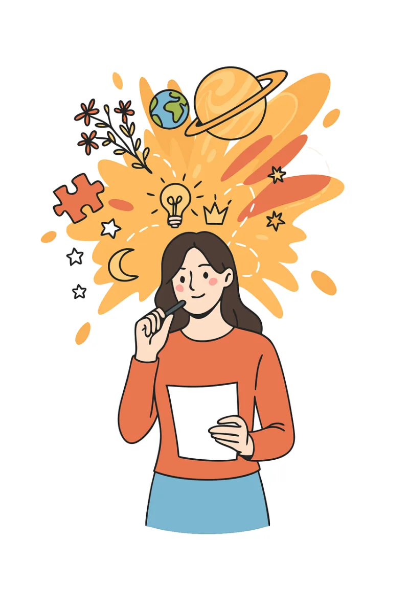 Idea Woman Thinking Stickdatei – Natur