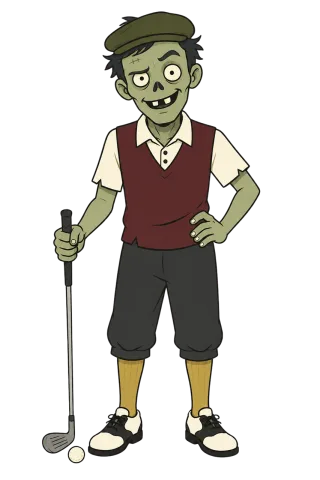 Zombie Golfer Golf club Stickdatei