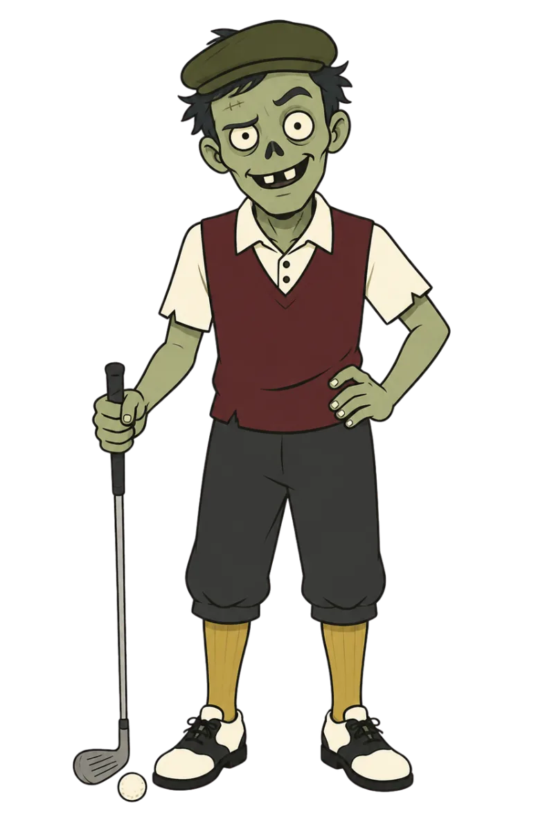 Zombie Golfer Golf club Stickdatei – Sport