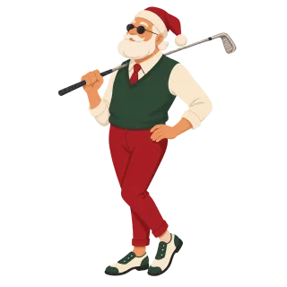 Santa Golf Christmas Stickdatei