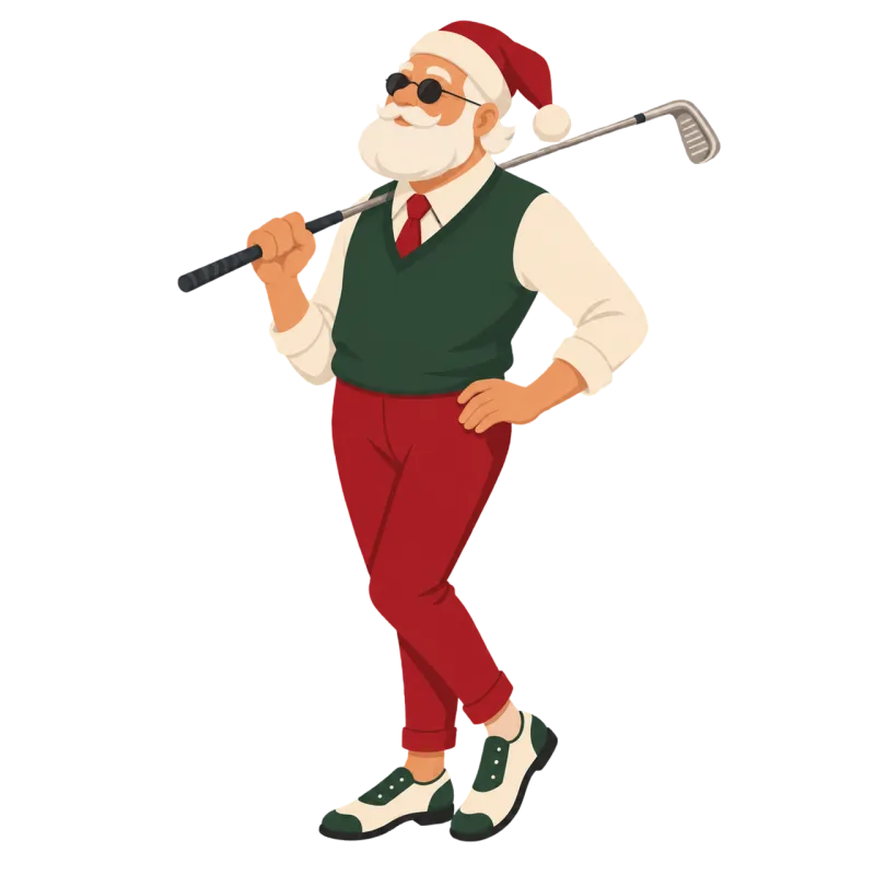Santa Golf Christmas Stickdatei – Sport