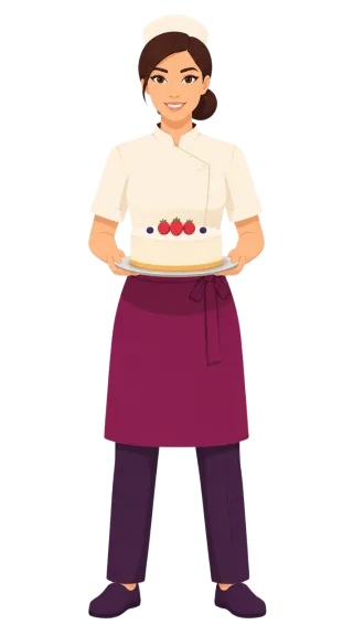 Pastry chef Female chef Character illustration Stickdatei – Essen & Trinken