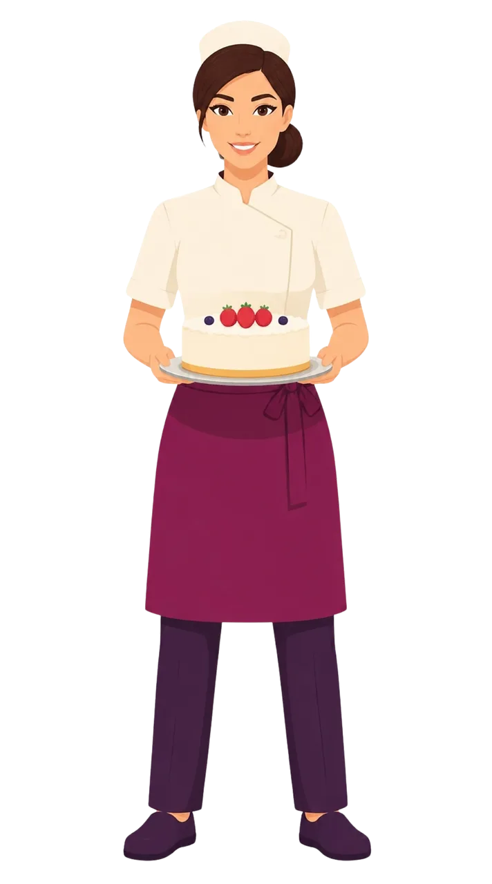 Pastry chef Female chef Character illustration Stickdatei – Essen & Trinken