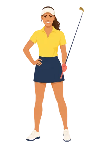 Female golfer Golf club Digital illustration Stickdatei