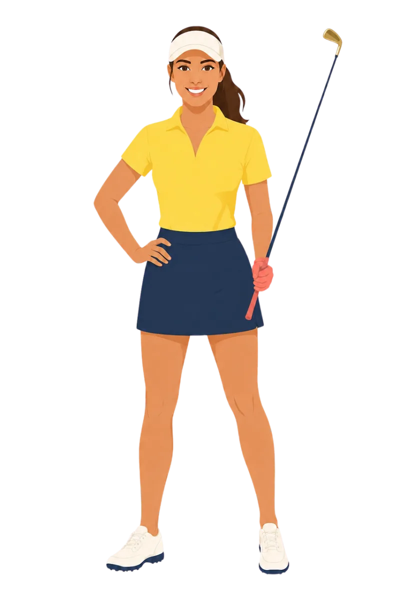 Female golfer Golf club Digital illustration Stickdatei – Sport