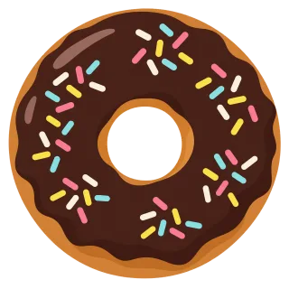 Chocolate donut Sprinkles Glaze Stickdatei – Essen & Trinken