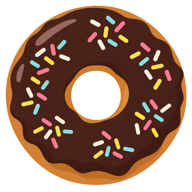 Chocolate donut Sprinkles Glaze Stickdatei – Essen & Trinken