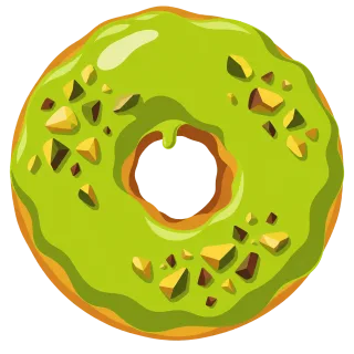 Green glaze Glazed donut Delicious dessert Stickdatei – Essen & Trinken