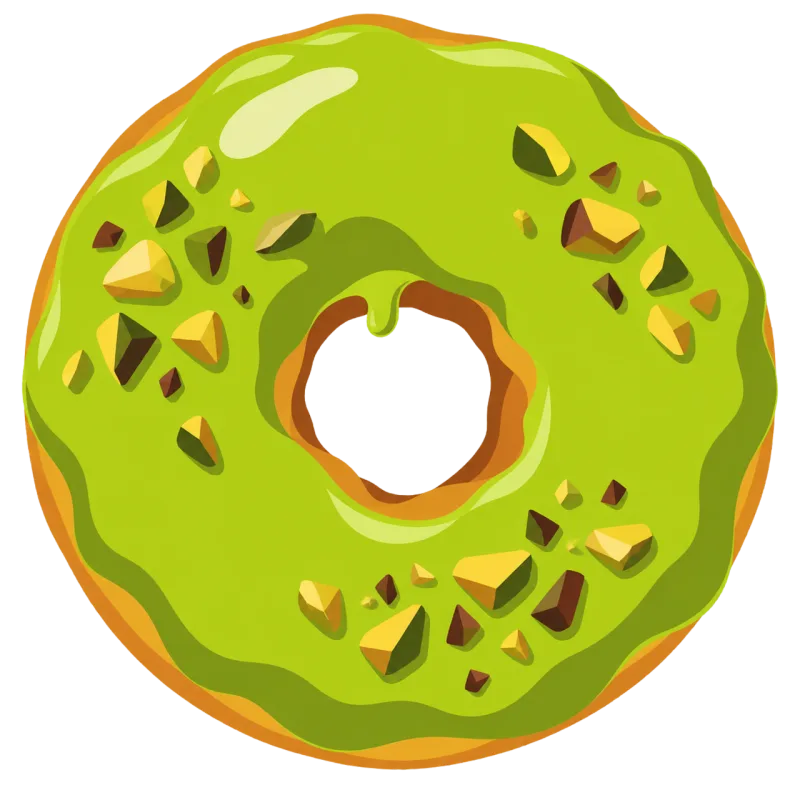 Green glaze Glazed donut Delicious dessert Stickdatei – Essen & Trinken