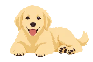 Puppy Golden retriever Animation Stickdatei