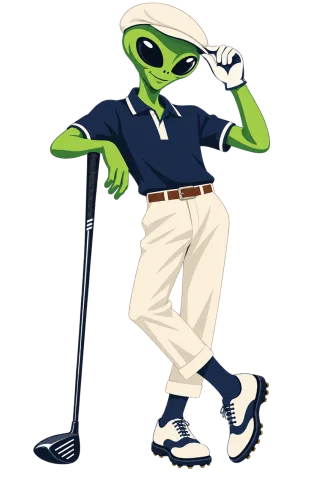 Alien Golf Funny alien Stickdatei