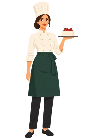 Female pastry chef Raspberry cake Pastry shop Stickdatei – Essen & Trinken