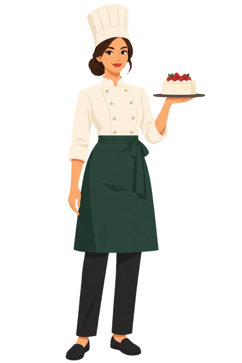 Female pastry chef Raspberry cake Pastry shop Stickdatei – Essen & Trinken