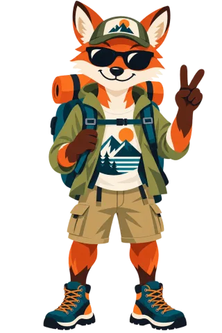 Fox Hiker Hiking Stickdatei