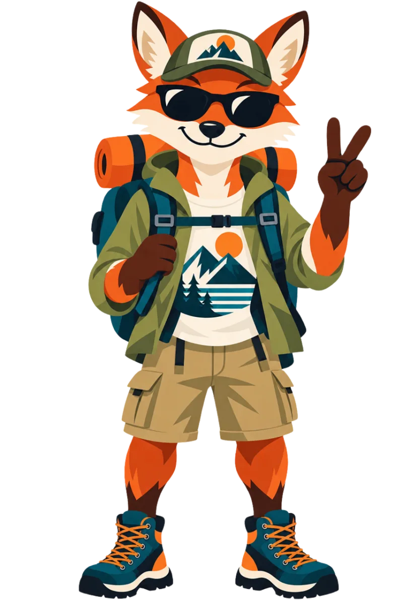 Fox Hiker Hiking Stickdatei – Tiere