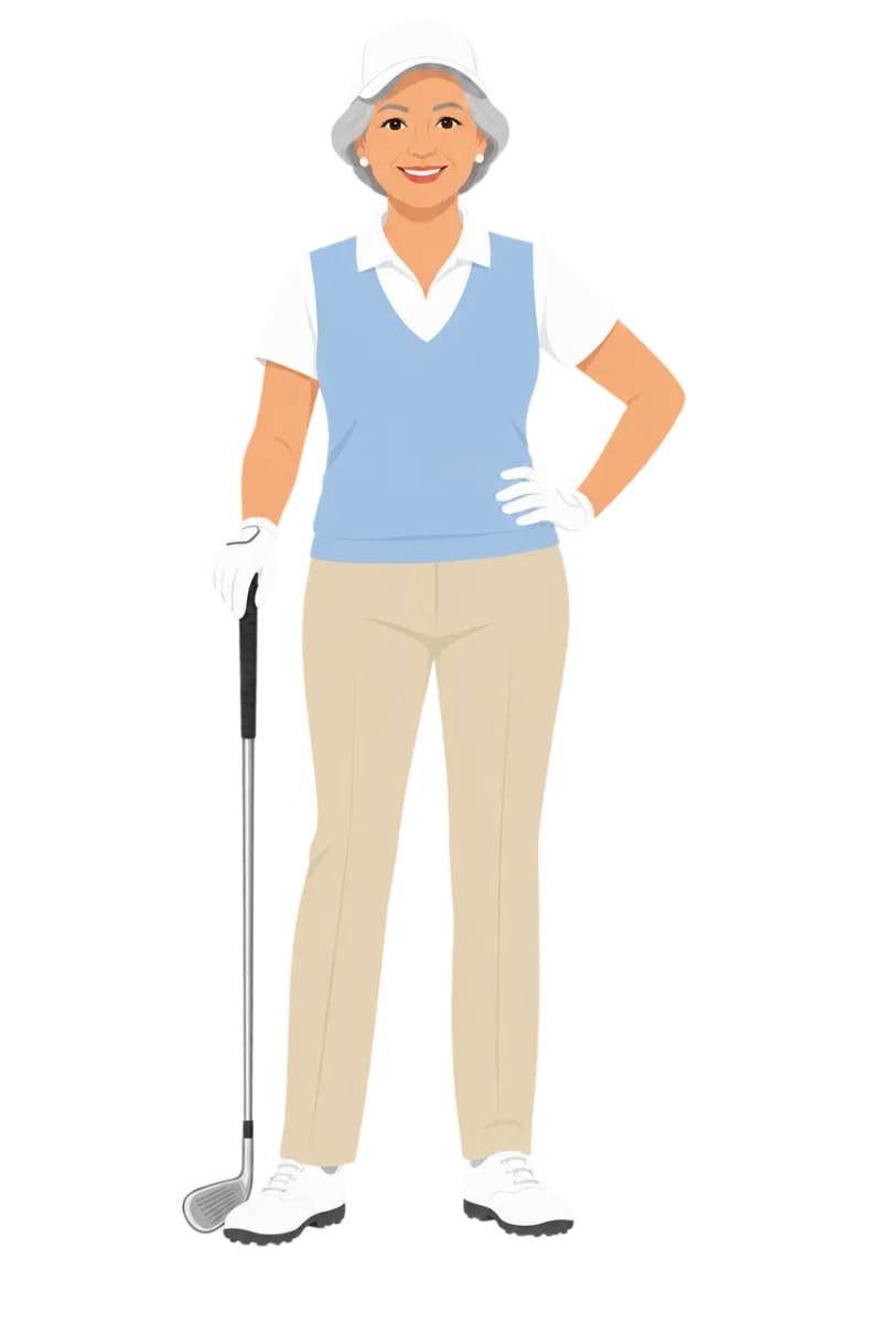 Senior female golfer Female golfer Golf Stickdatei – Sport