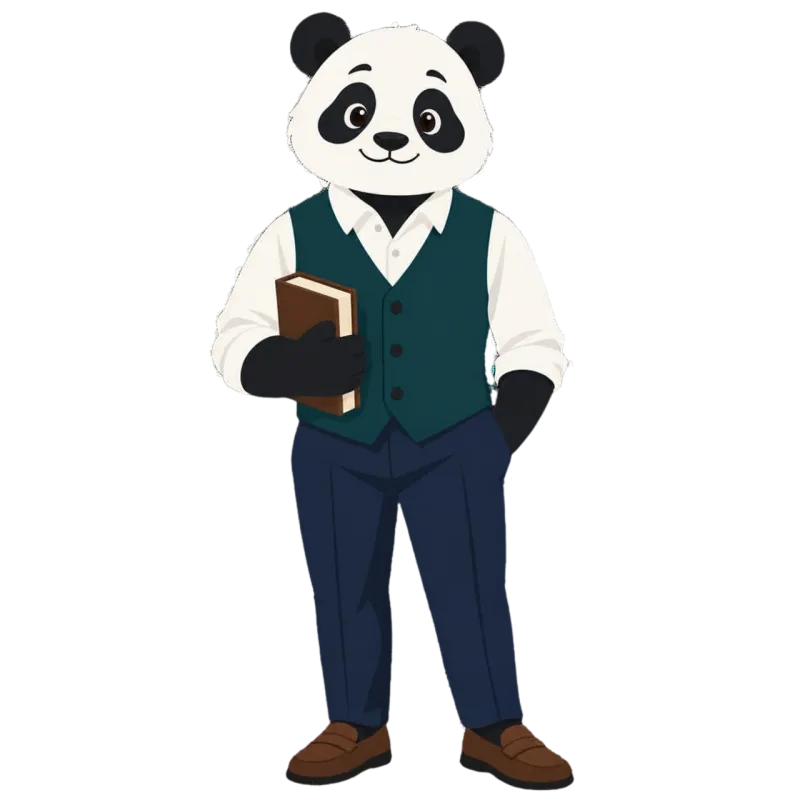 Panda Professor Teacher Stickdatei – Tiere