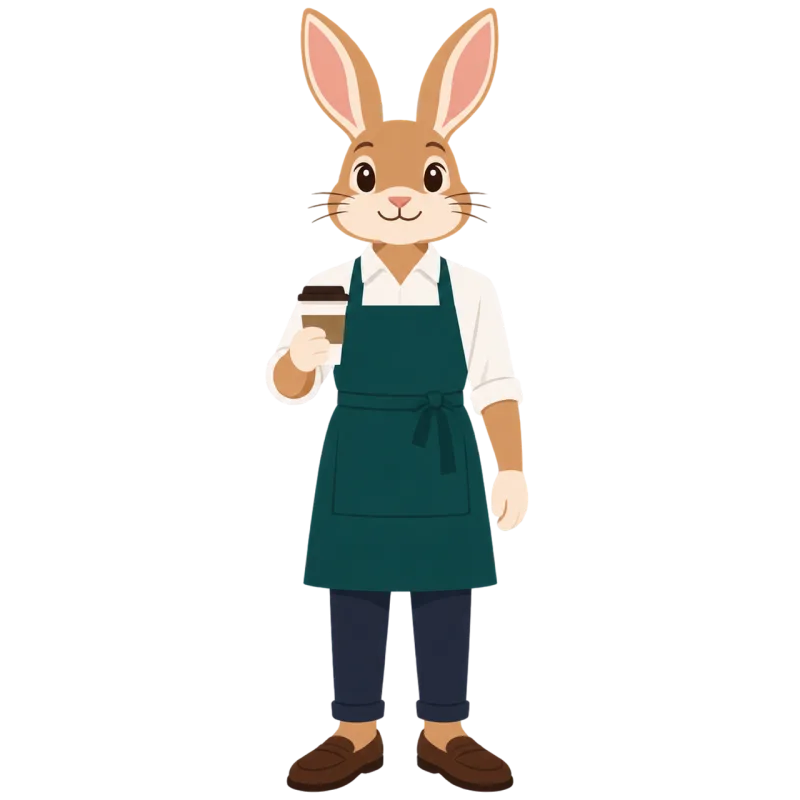 Rabbit barista Bunny Coffee Stickdatei – Essen & Trinken