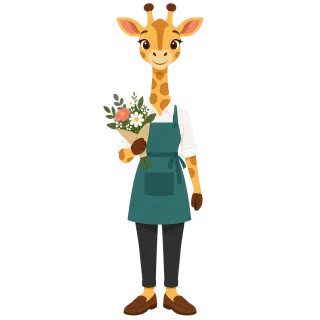 Giraffe Florist Flower bouquet Stickdatei – Blumen