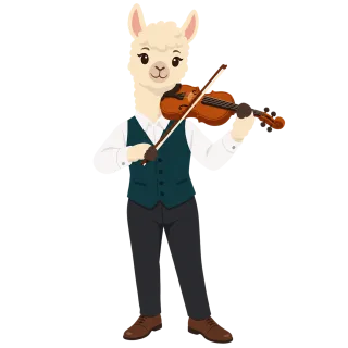Llama Violinist Violin Stickdatei – Musik