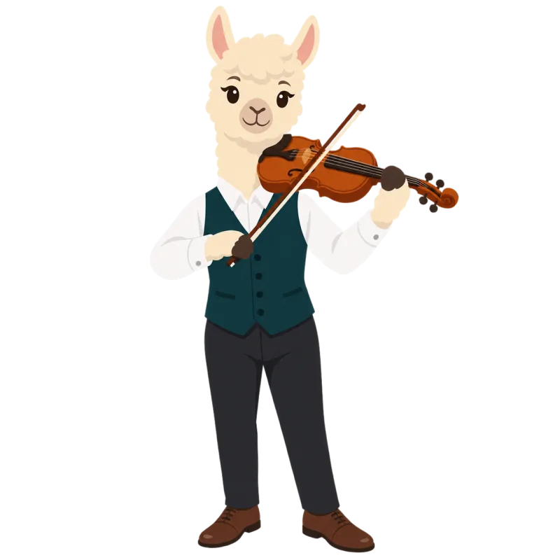 Llama Violinist Violin Stickdatei – Musik