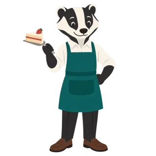 Badger Pastry chef Strawberry cake Stickdatei – Essen & Trinken