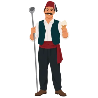 Turkish ice cream vendor Turkish culture Dondurma Stickdatei – Kinder