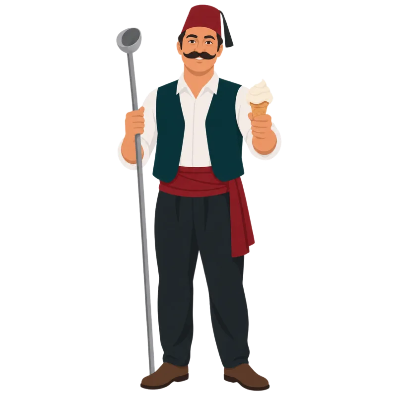 Turkish ice cream vendor Turkish culture Dondurma Stickdatei – Kinder