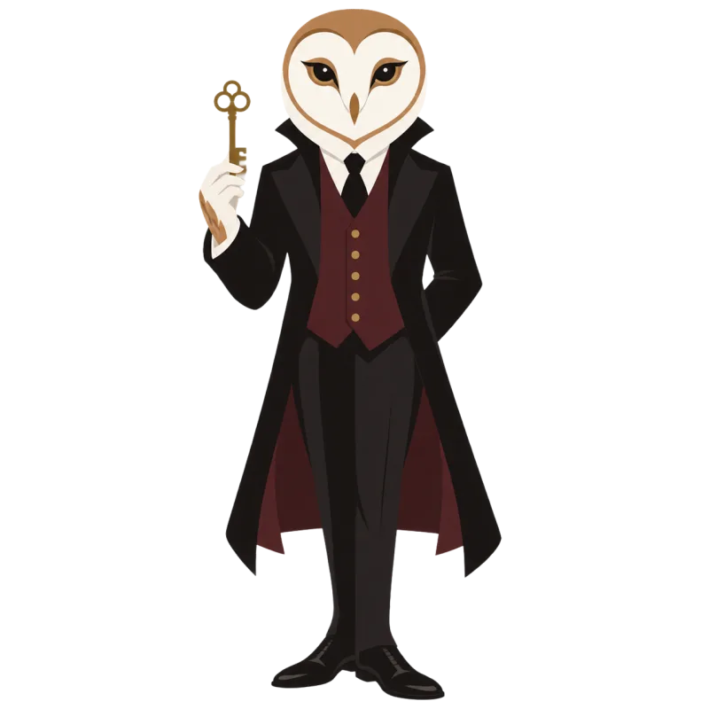 Owl Gothic Fantasy Stickdatei – Tiere