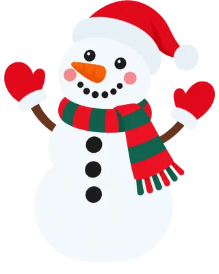 Christmas snowman Santa hat Red mittens Stickdatei