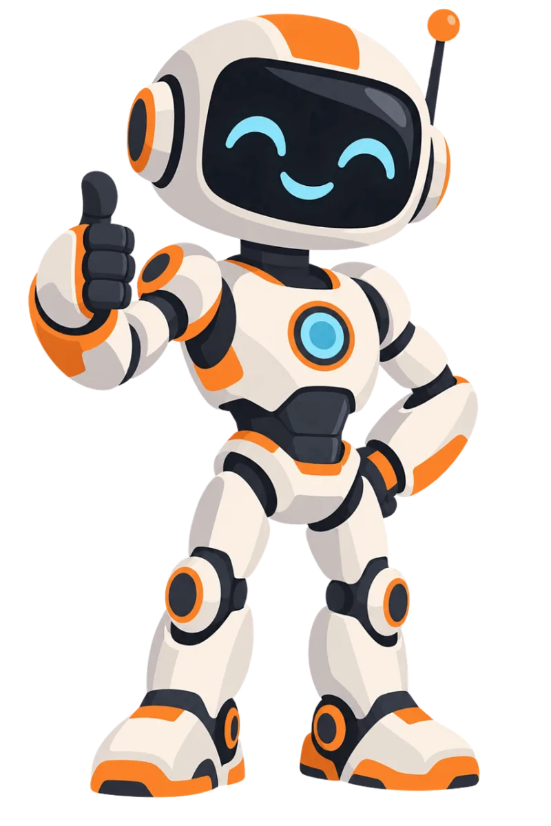 Friendly robot Robot thumbs up Futuristic robot Stickdatei – Kinder