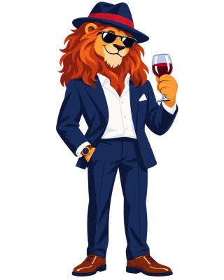 Lion Gentleman style Anthropomorphic Stickdatei – Essen & Trinken